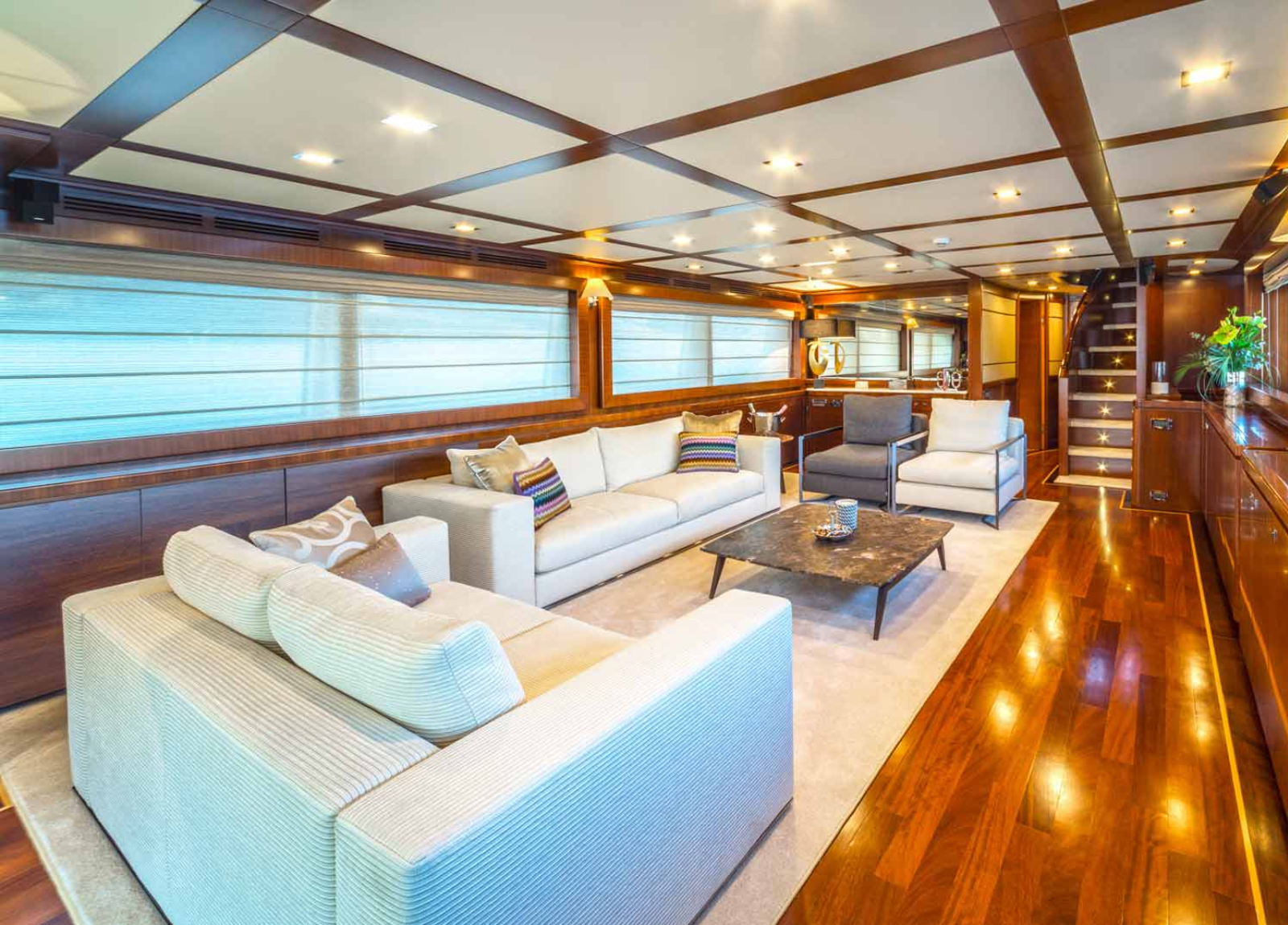 charter yacht croatia ferretti seventsense salon