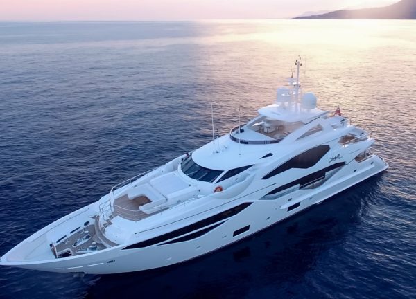 luxusyacht sunseeker 131 ladym östliches mittelmeer charter