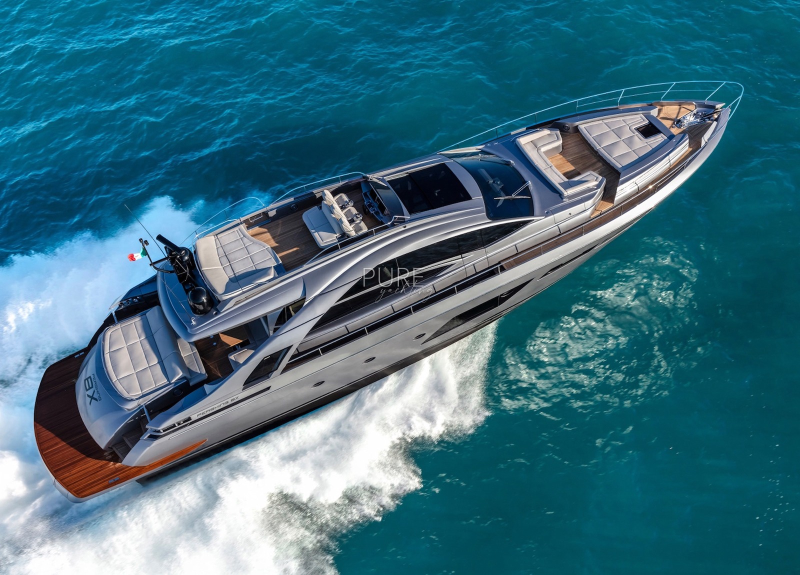 luxusyacht pershing 8x beyond balearic islands
