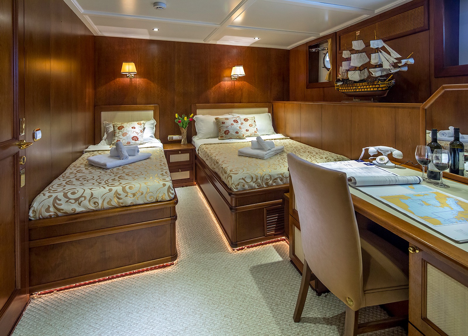 Zweibett Kabine luxusyacht donna del mare