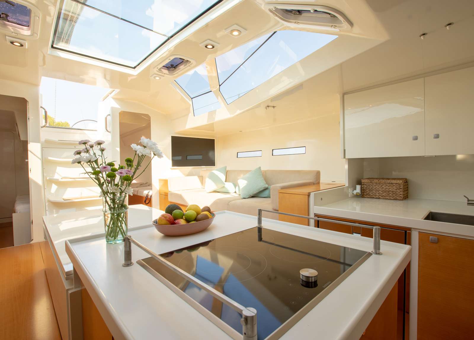 kitchen sailing yacht luxury charter miayabi balearics
