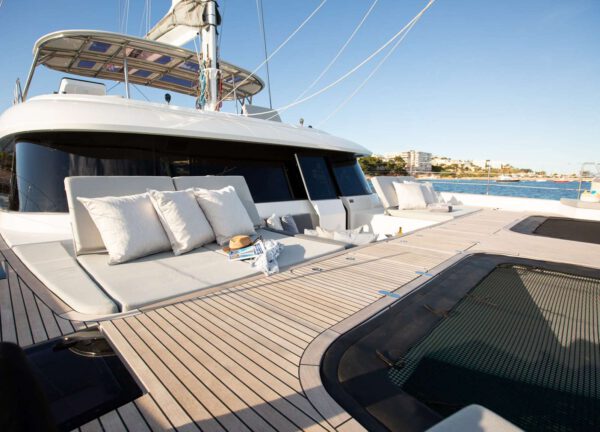 sunbeds luxury catamaran sunreef 60 sunbreeze balearic islands
