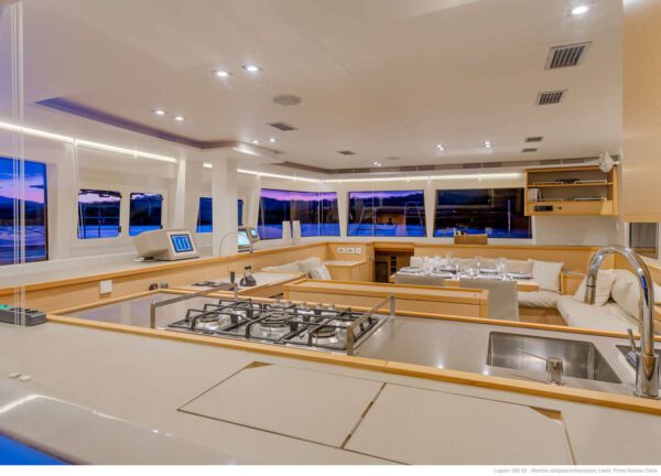 kitchen luxury catamaran lagoon 560 s2 moya griechenland