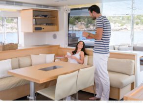 lounge luxury catamaran lagoon 560 s2 moya