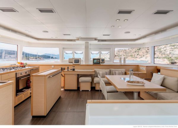 luxury catamaran lagoon 560 s2 moya lounge