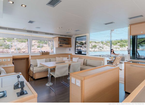 luxury catamaran lagoon 560 s2 moya salon