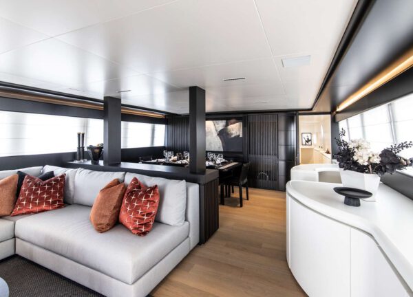 luxusyacht bugari 112 project steel living room