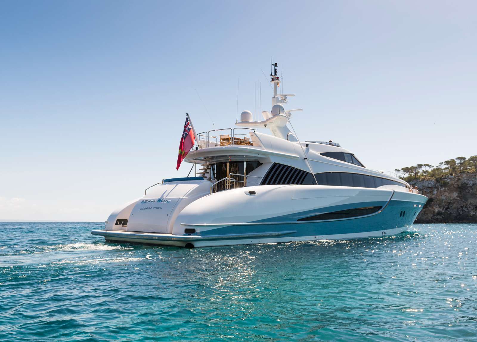 luxusyacht  charter 34m benita blue balearic islands