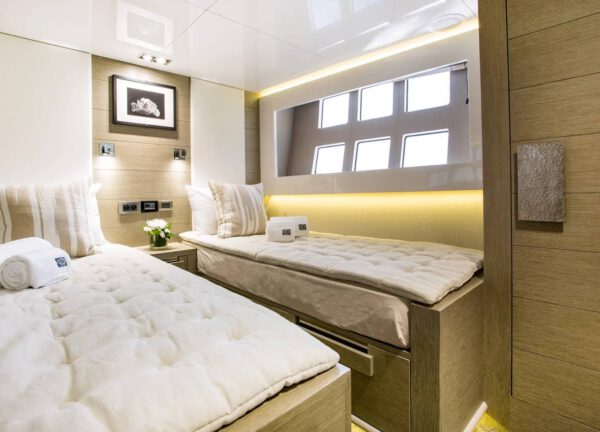 Zweibett Kabine luxusyacht pearl tomi westliches mitelmeer