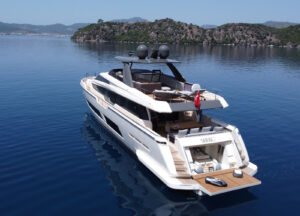 yacht ferretti 850 shero aerial view