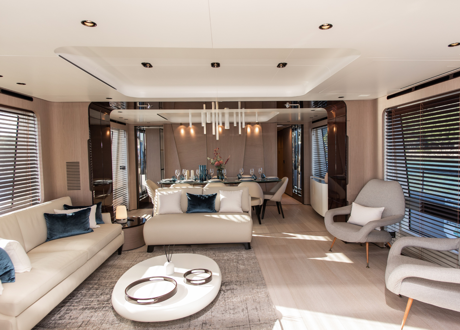 charter yacht azimut grande 27 metri dawo salon