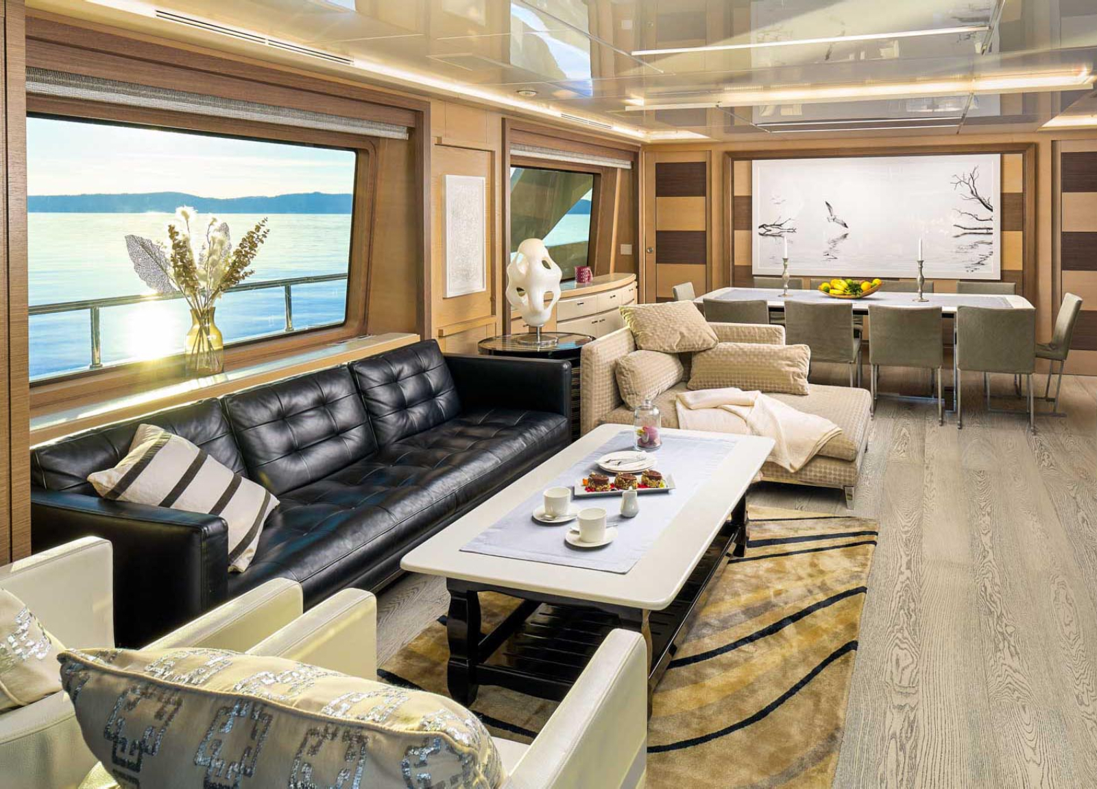 charter yacht benetti delfino 93 ocean drive salon