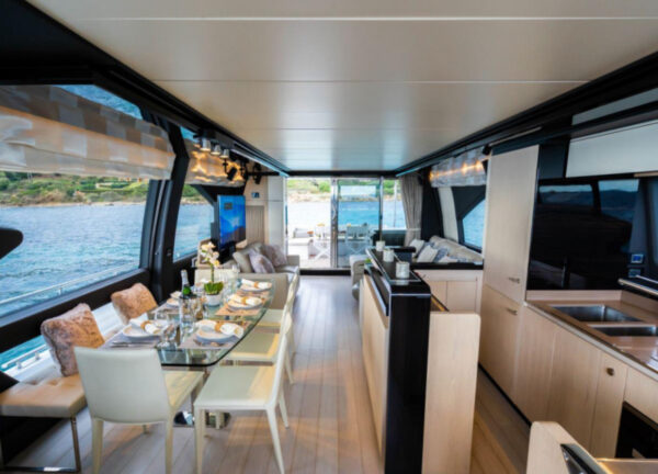 charter yacht kroatien azimut 72 mineira salon kitchen