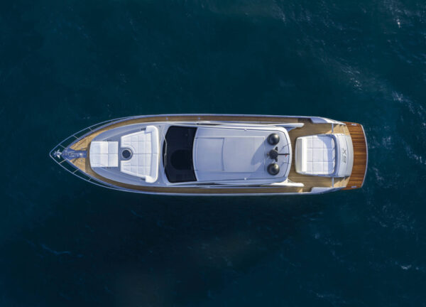 charter yacht pershing 6x saints aeral view