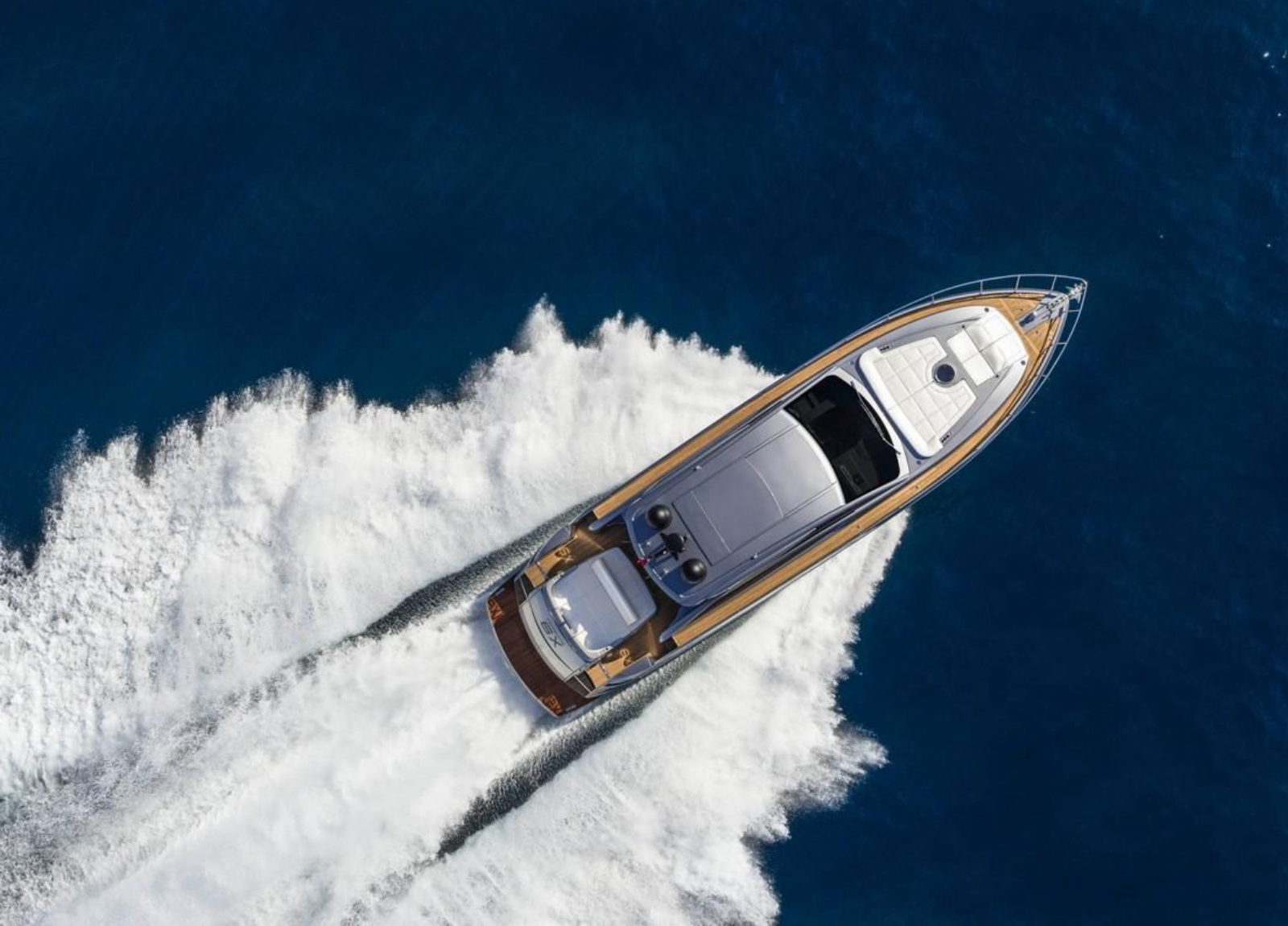 charter yacht pershing 6x saints aeral