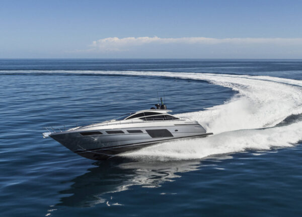 charter yacht pershing 6x saints port side running