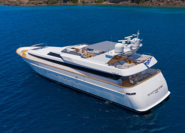 charter yacht cantieri di pisa akhir 100 shooting star ester mediterranean
