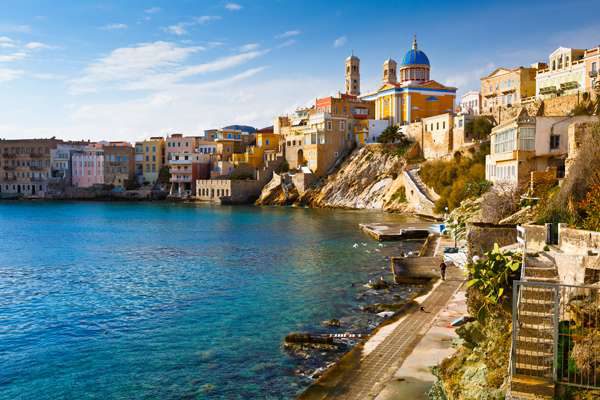 hafen kykladen griechenland syros